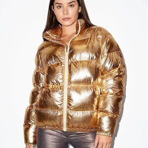 American Apparel Rose Gold Copper Puffer Jacket Size Medium Unisex